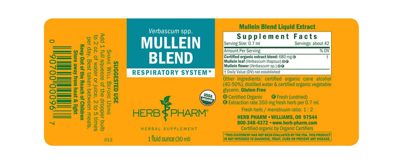 Mullein Blend label Herb Pharm