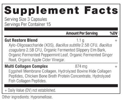 Multi Collagen Gut Restore 45 Capsules (Ancient Nutrition) Supplement Facts