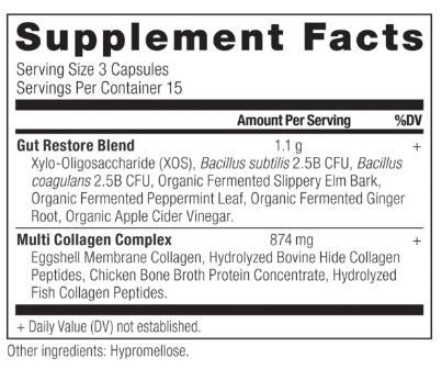 Multi Collagen Gut Restore 45ct (Ancient Nutrition) Supplement Facts