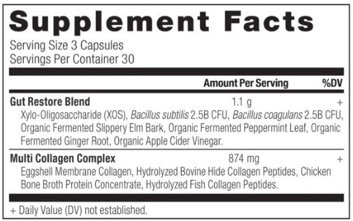 Multi Collagen Peptides - Gut Restore (Ancient Nutrition) Supplement Facts