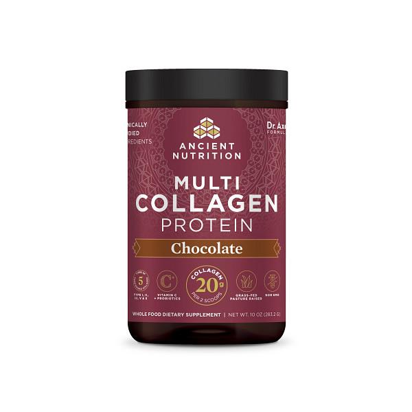 Multi Collagen Protein Chocolate 10oz (Ancient Nutrition) Front