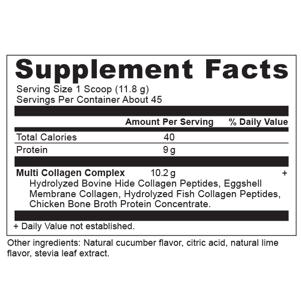 Multi Collagen Protein Cucumber Lime (Ancient Nutrition) Supplement Facts