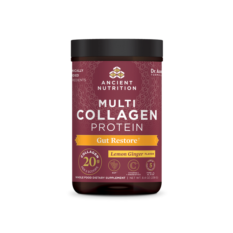 Multi Collagen Protein - Gut Restore Lemon Ginger (Ancient Nutrition) Front