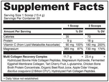 Multi Collagen Protein Recovery (Ancient Nutrition) Supplement Facts