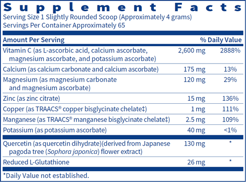 Multi-Element Buffered C Powder (Klaire Labs) Supplement Facts