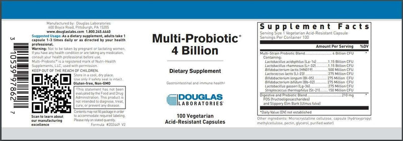 Multi Probiotic 4 Billion Douglas Labs Label
