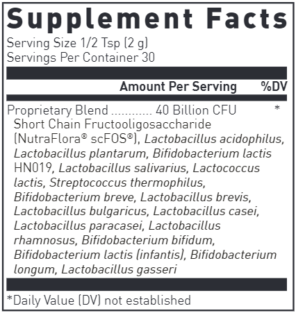 Multi Probiotic 40 Billion Powder Douglas Labs supplement facts