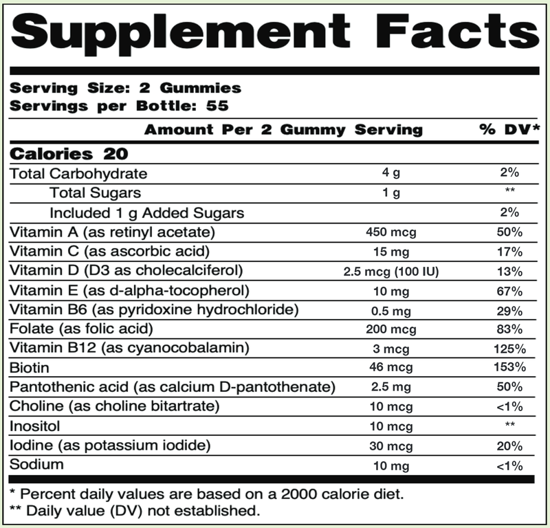 Multi Gummy Bears allKiDz Supplement Facts