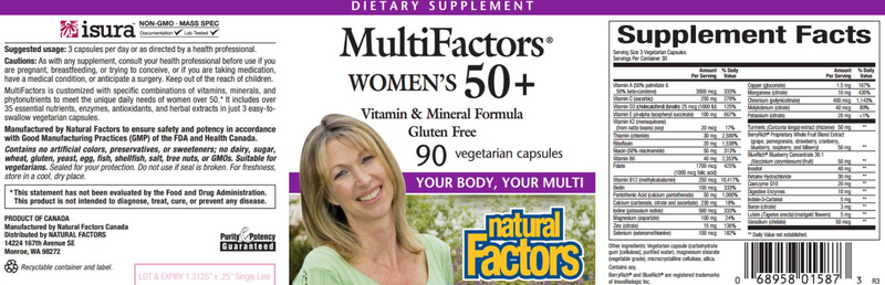Multifactors Womens 50+ (Natural Factors) Label