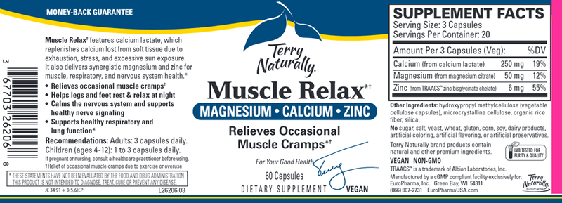 Muscle Relax*† (Terry Naturally) Label