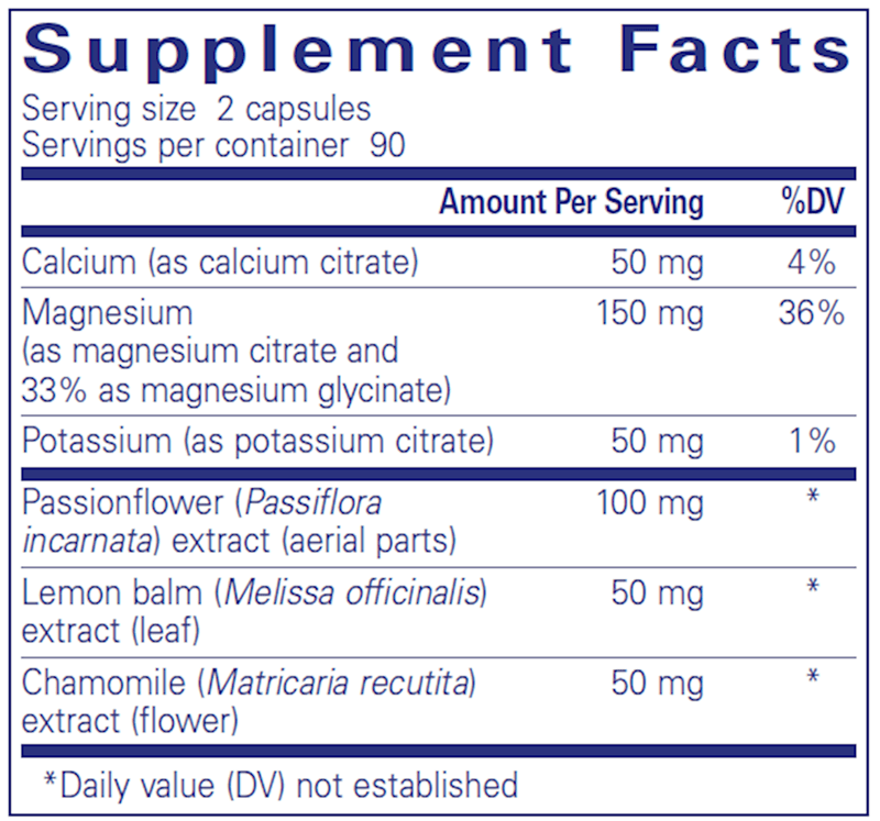 Muscle Cramp Tension Formula 180 caps (Pure Encapsulations) supplement facts