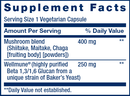 mushroom immune with beta glucans (life extension) supplement facts