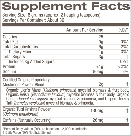 Mushroom Matcha Latte Blend (Om Mushrooms) supplement facts