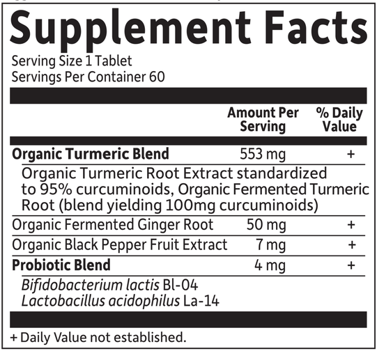 MyKind Organics Extra Strength Turmeric (Garden of Life) Supplement Facts