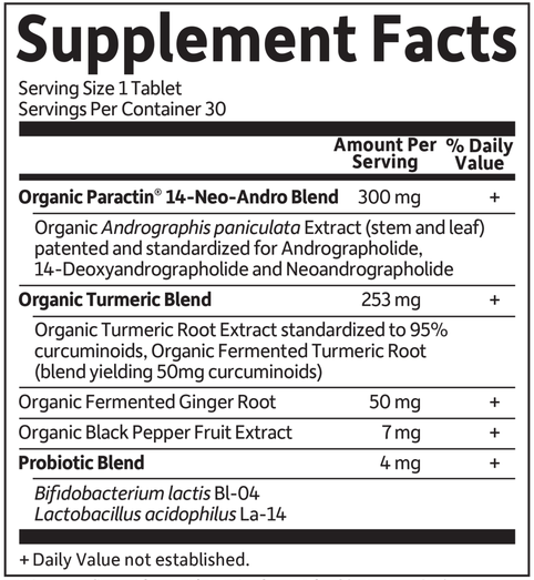 Mykind Organics Turmeric Pain Relief (Garden of Life) Supplement Facts