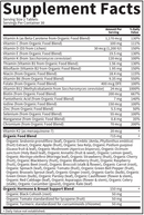 organics women's 40+ garden of life supplement facts