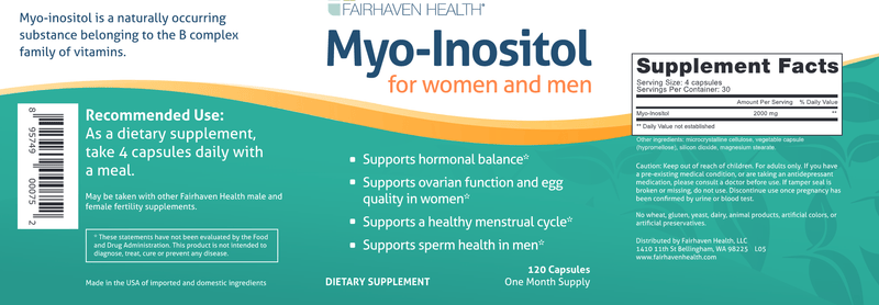 Myo-Inositol (Fairhaven Health) Label