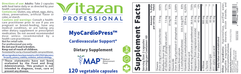 MyoCardioPress Vitazan Pro Label
