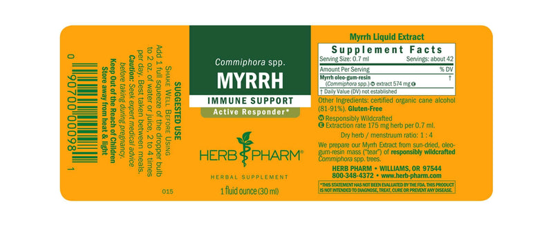 Myrrh label Herb Pharm