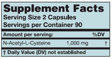 N-Acetyl-L-Cysteine (Karuna Responsible Nutrition) Supplement Facts