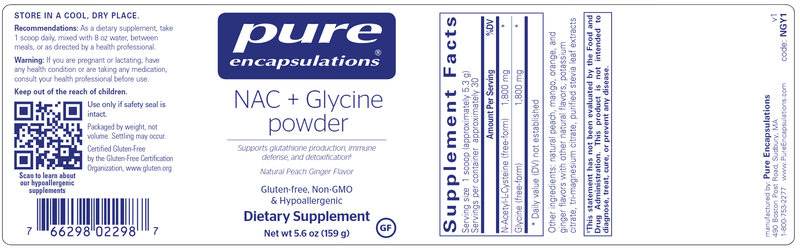 BACKORDER ONLY - NAC + Glycine Powder (Pure Encapsulations)