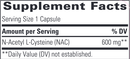 nac (n-acetyl l-cysteine) (integrative therapeutics) supplement facts
