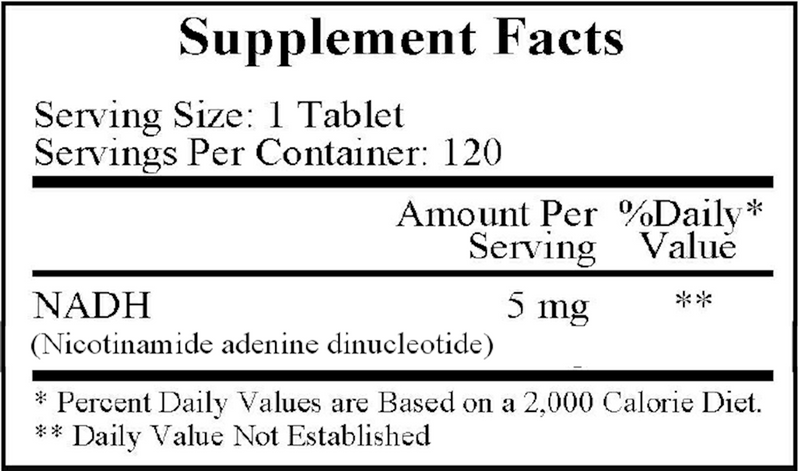 NADH 5 mg (Ecological Formulas) 120ct Supplement Facts