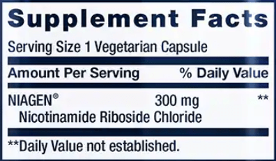 NAD+ Cell Regenerator 300 mg (Life Extension) Supplement Facts