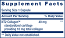 NT2 collagen (life extension) supplement facts