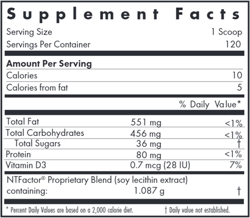 NTFactor® EnergyLipids Powder (Allergy Research Group) supplement facts