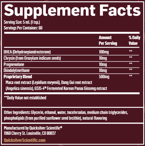 Nanoformulated DHEA+ (Quicksilver Scientific) 300ml supplement facts