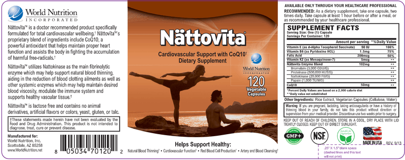 Nattovita (World Nutrition) Label
