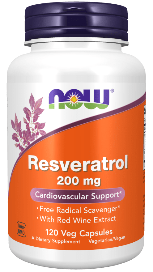 Natural Resveratrol 120 Veg Capsules (NOW) Front