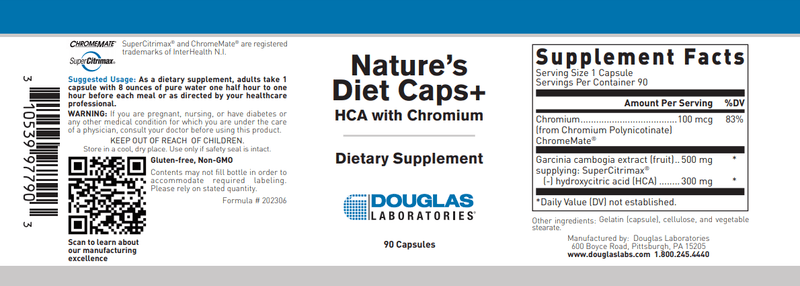 Nature's Diet Caps Douglas Labs Label