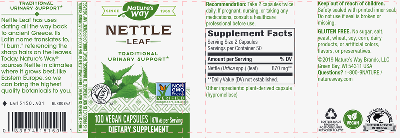 Nettle 435 mg (Nature's Way) Label