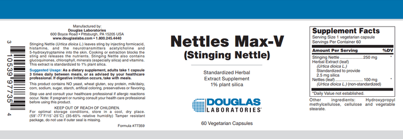 Nettles Max-V Douglas Labs Label