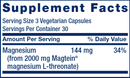 neuro-mag magnesium l-threonate (life extension) supplement facts