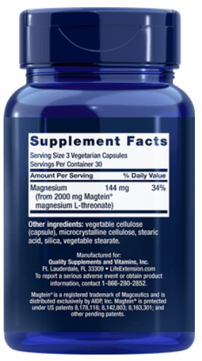 Neuro-Mag® Magnesium L-Threonate (Life Extension) Back