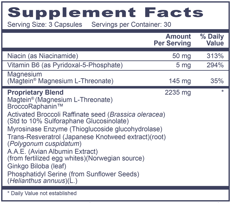 Neuro Nutrients Professional Health Products Supplement Facts