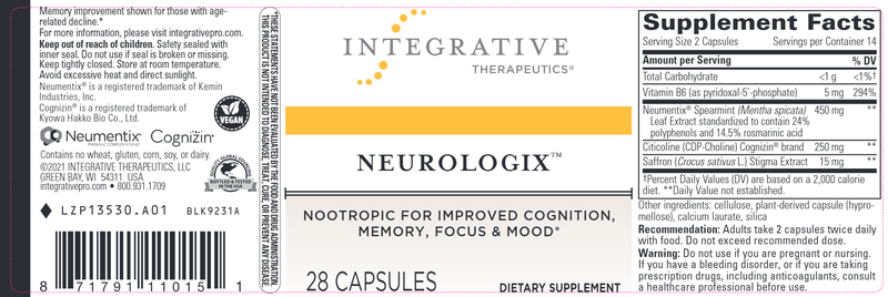Neurologix 28ct (Integrative Therapeutics) Label