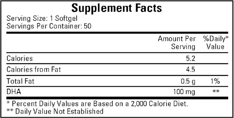 Neuromins DHA 100 mg (Ecological Formulas) Supplement Facts