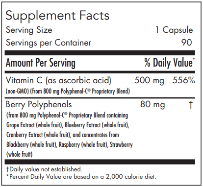 Non-GMO Vitamin C 500 (Nutricology) Supplement Facts