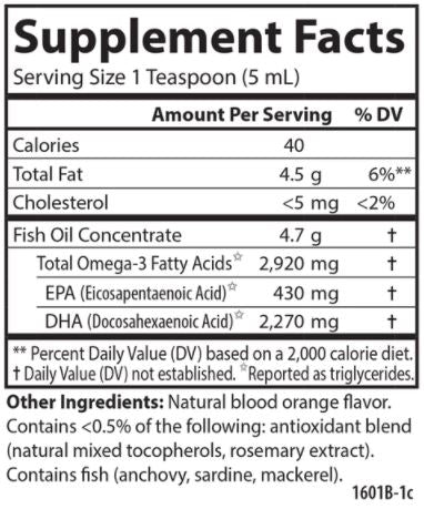 Norwegian Elite DHA (Carlson Labs) Supplement Facts