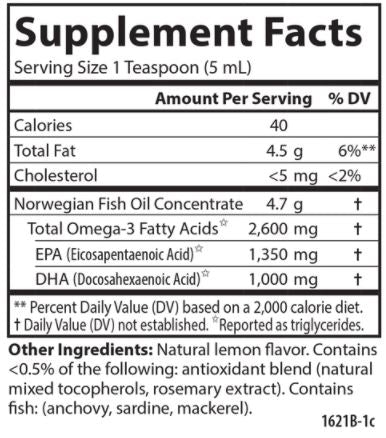 Norwegian Super Omega-3 (Carlson Labs) Supplement Facts
