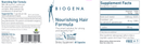 nourishing hair formula biogena label