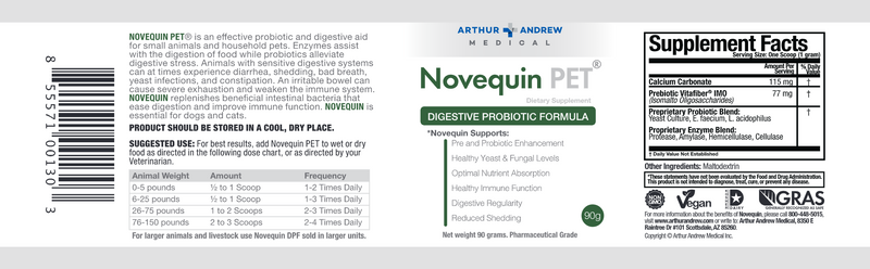 Novequin PET (Arthur Andrew Medical Inc) Label