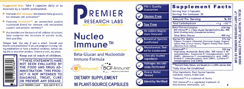 Nucleo Immune (Premier Research Labs) Label