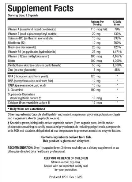 Nuclezyme-Forte (Biotics Research) Supplement Facts