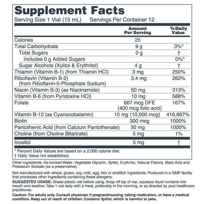 Nutri-Dose B-12 10,000 mcg (Protocol for Life Balance) Supplement Facts