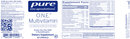 O.N.E. multivitamin pure encapsulations label